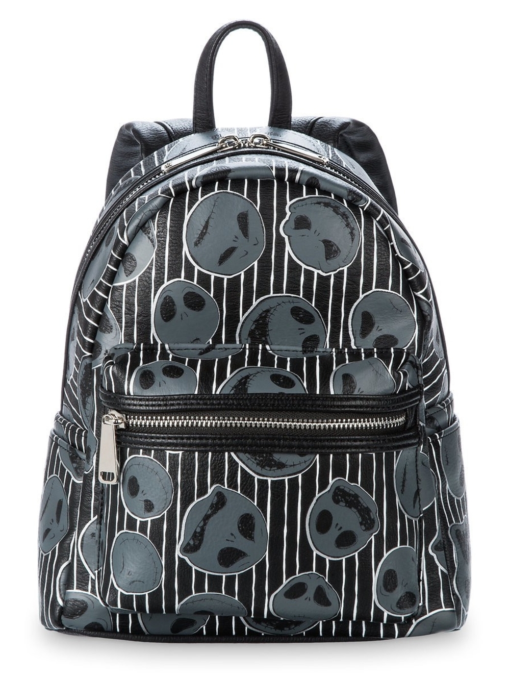 Disney Black & Gray Jack Skellington Pattern Mini Backpack